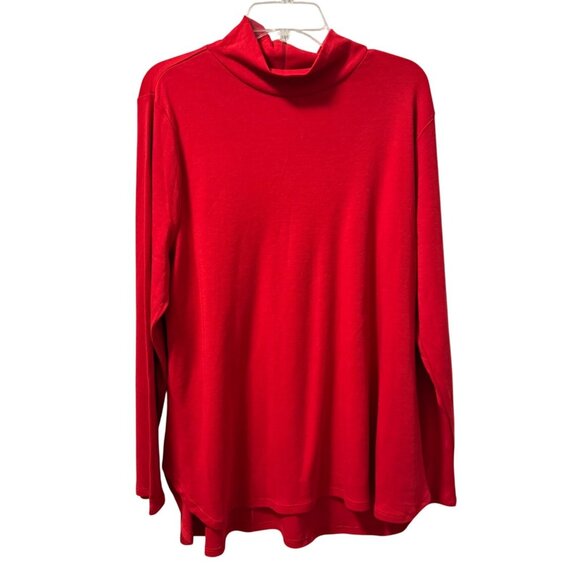 Chicos Red Mock Neck Long Sleeve Knit Tunic Top Size XL 100% Shirt. NWT - Picture 8 of 12